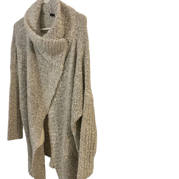 RDI Wrap Cowl Sweater Large Gray Oversized with Buttons - Picture 2 of 10